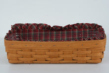 Load image into Gallery viewer, Longaberger 1992 Plaid Liner Bread Basket w/ Protector – Handwoven in Dresden, Ohio