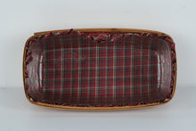 Load image into Gallery viewer, Longaberger 1992 Plaid Liner Bread Basket w/ Protector – Handwoven in Dresden, Ohio