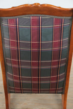 Load image into Gallery viewer, Classic Upholstered Wooden Rocking Chair with Plaid Fabric