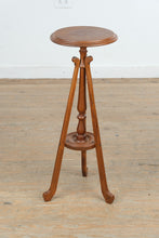 Load image into Gallery viewer, Vintage Wooden Plant Stand Tripod Pedestal Table Round Top 32 Inch