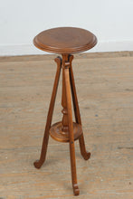 Load image into Gallery viewer, Vintage Wooden Plant Stand Tripod Pedestal Table Round Top 32 Inch