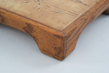 Load image into Gallery viewer, Vintage Wheat Design Ceramic Tile Trivet Wood Frame Raised Hot Plate 9 Inch