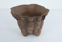 Load image into Gallery viewer, Handmade Stoneware Bonsai Pot Sculptural Brown Planter Signed