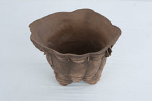 Load image into Gallery viewer, Handmade Stoneware Bonsai Pot Sculptural Brown Planter Signed