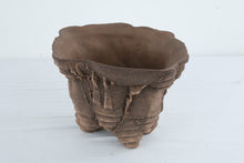 Load image into Gallery viewer, Handmade Stoneware Bonsai Pot Sculptural Brown Planter Signed