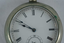 Load image into Gallery viewer, Antique Pocket Watch Unmarked White Dial Roman Numerals Key Wind Style