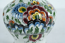 Load image into Gallery viewer, Hand-Painted Dutch Polychrome Ceramic Vases – Matching Pair