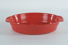 Load image into Gallery viewer, Red Stoneware Baking Dish – Made in Portugal – 12" x 7.5" Oval Baker with Handles