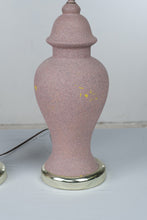 Load image into Gallery viewer, Vintage Pair Postmodern Ginger Jar Table Lamps Pink Textured 28 Inch