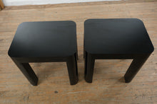 Load image into Gallery viewer, Pair Postmodern Black Side Tables with Curved Legs 24.5 Inch