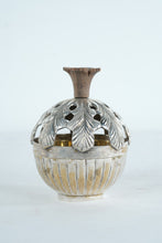 Load image into Gallery viewer, Mid Century Modern Silverplate Pierced Lidded Potpourri Box Brass Lined