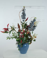 Load image into Gallery viewer, Large Artificial Floral Arrangement in Blue Ceramic Vase – 42” Tall Decorative Floor Accent
