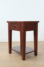 Load image into Gallery viewer, Pottery Barn Wood Side Table One Drawer Nightstand Shelf End Table