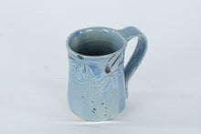 Load image into Gallery viewer, Handmade Blue Studio Pottery Mug Signed Floral Stoneware Coffee Cup 5 Inch