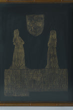 Load image into Gallery viewer, Pair Medieval Monument Brasses St Marys Church Beddington Surrey Framed Prints