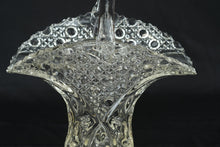 Load image into Gallery viewer, Vintage Clear Pressed Glass Basket Vase Hobnail Diamond Pattern Handle