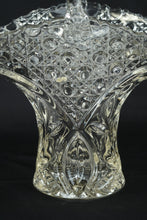 Load image into Gallery viewer, Vintage Clear Pressed Glass Basket Vase Hobnail Diamond Pattern Handle