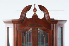 Load image into Gallery viewer, Pulaski Cherry Corner Curio Cabinet with Glass Shelves and Light