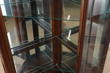 Load image into Gallery viewer, Pulaski Cherry Corner Curio Cabinet with Glass Shelves and Light
