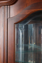 Load image into Gallery viewer, Pulaski Cherry Corner Curio Cabinet with Glass Shelves and Light