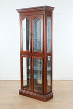 Load image into Gallery viewer, Pulaski Cherry Curio Cabinet Lighted Glass Display 5 Shelf