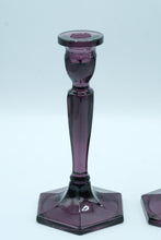 Load image into Gallery viewer, Pair of Fenton American Legacy Amethyst Candle Holders