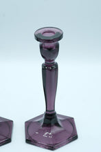 Load image into Gallery viewer, Pair of Fenton American Legacy Amethyst Candle Holders