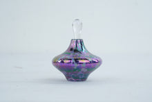 Load image into Gallery viewer, Roger Vines Signed Iridescent Art Glass Perfume Bottle Purple Green 4 Inch