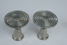 Load image into Gallery viewer, Empire Pewter Candle Holders Pair Silver Tone Vintage Style 4 Inch