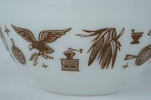 Load image into Gallery viewer, Pyrex Early American Cinderella Mixing Bowl Set 4 Piece Brown Gold 441 442 443 444