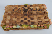 Load image into Gallery viewer, Vintage Philippine Raffia Tropical Fruit Casserole Carrier Pyrex 233 Glass Dish