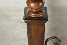 Load image into Gallery viewer, Queen Size Wood and Wrought Iron Bed Frame with Scrollwork Headboard and Footboard