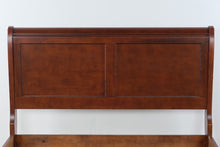Load image into Gallery viewer, Queen Size Wood Sleigh Bed with Carved Panel Detailing
