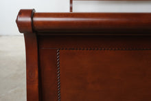Load image into Gallery viewer, Queen Size Wood Sleigh Bed with Carved Panel Detailing