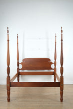 Load image into Gallery viewer, Queen Size Wheat and Spiral Carved Bed – Solid Wood
