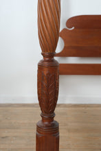 Load image into Gallery viewer, Queen Size Wheat and Spiral Carved Bed – Solid Wood