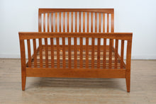Load image into Gallery viewer, Solid Wood Slatted Queen Size Sleigh Bed Frame