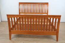 Load image into Gallery viewer, Solid Wood Slatted Queen Size Sleigh Bed Frame
