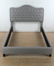 Load image into Gallery viewer, Gray Upholstered Tufted Queen Bed Frame