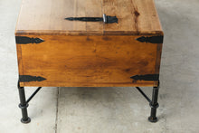 Load image into Gallery viewer, Mexican Rustic Pine Coffee Table with Iron Base and Storage