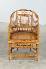 Load image into Gallery viewer, Vintage Bamboo and Cane Lounge Chair Asian Style Armchair