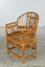 Load image into Gallery viewer, Vintage Bamboo and Cane Lounge Chair Asian Style Armchair