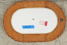 Load image into Gallery viewer, Wicker Rattan Oval Wall Mirror Mid Century Boho 19 by 13