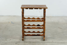 Load image into Gallery viewer, Vintage Burnt Bamboo Wine Rack Side Table