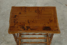 Load image into Gallery viewer, Vintage Burnt Bamboo Wine Rack Side Table