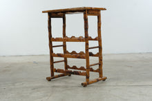 Load image into Gallery viewer, Vintage Burnt Bamboo Wine Rack Side Table
