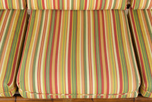 Load image into Gallery viewer, Rattan Sofa with Bright Striped Upholstery and Matching Accent Pillows