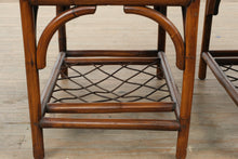 Load image into Gallery viewer, Pair of Rattan Side Tables with White Laminate Tops