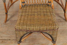 Load image into Gallery viewer, Rattan and Wicker Desk and Chair with Glass Top