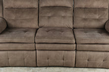 Load image into Gallery viewer, Brown Microfiber Manual Reclining Sofa with Three Seats
